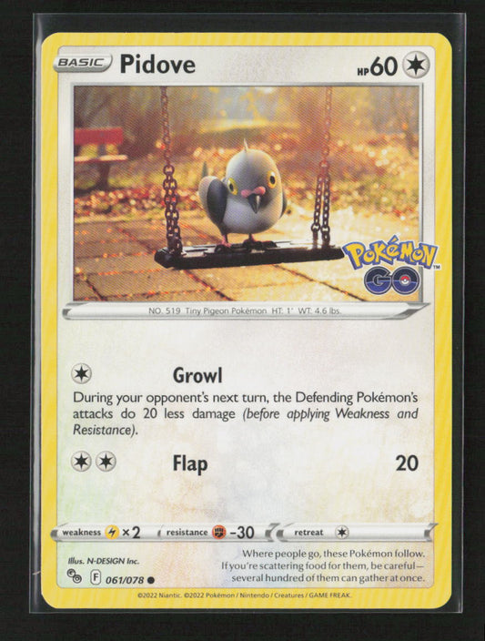 Pidove Common Pokemon GO 061/078 LP