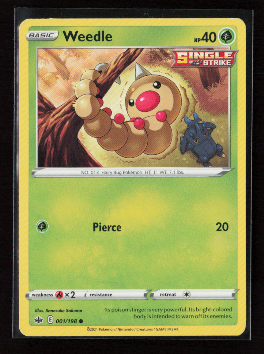 Weedle Common SWSH06: Chilling Reign 001/198 LP