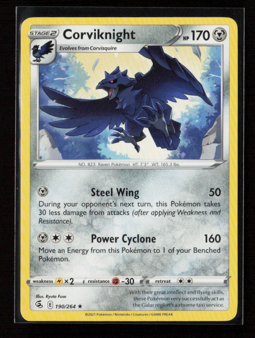 Corviknight Rare SWSH08: Fusion Strike 190/264 LP