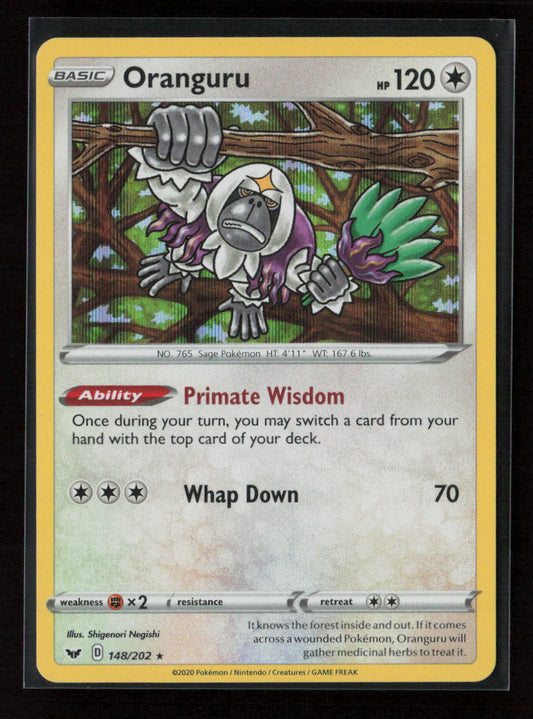 Oranguru Holo Rare SWSH01: Sword & Shield Base Set 148/202 NM