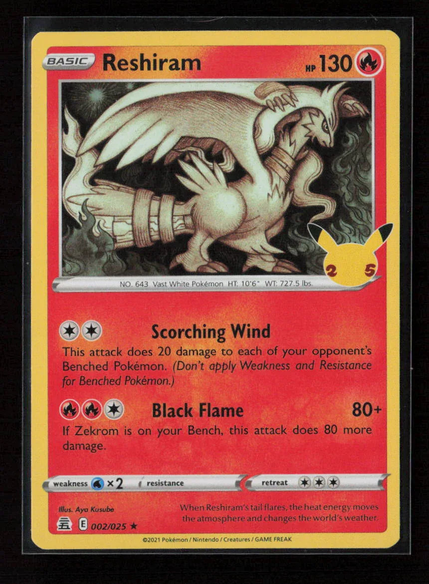 Reshiram Holo Rare Celebrations 002/025 NM - Kang's Collectibles