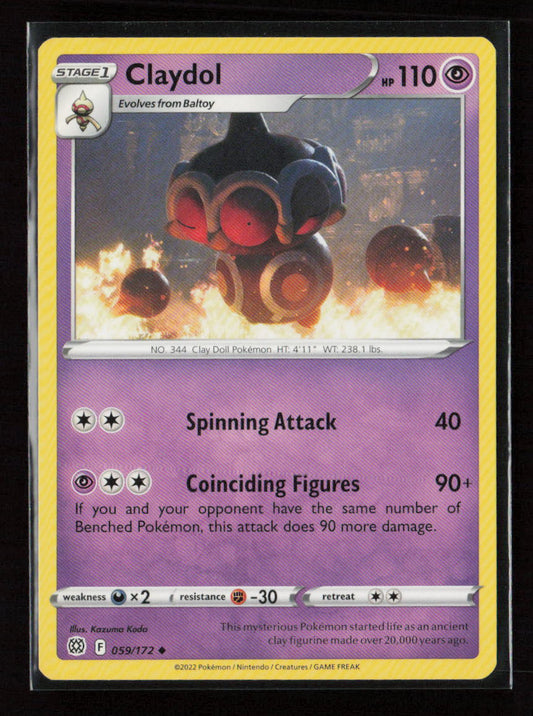Claydol Uncommon SWSH09: Brilliant Stars 059/172 LP