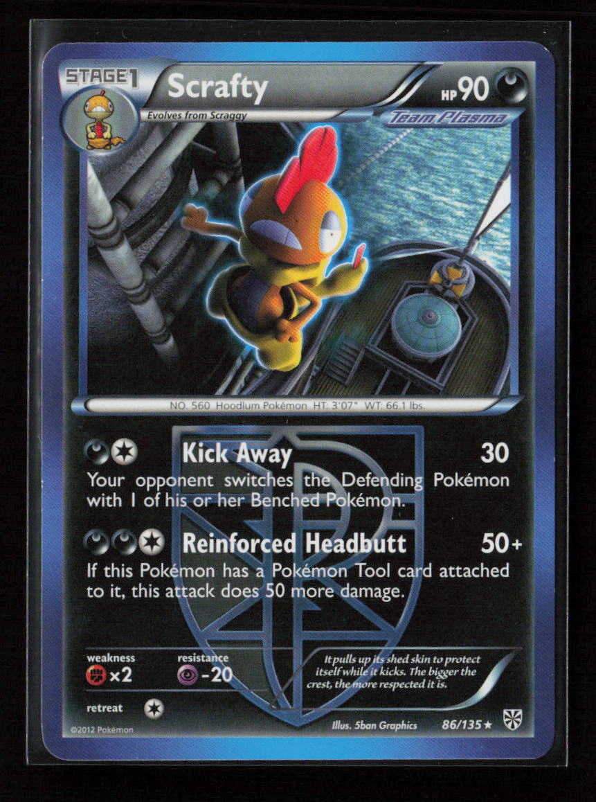 Scrafty (Team Plasma) Rare Plasma Storm 86/135 LP