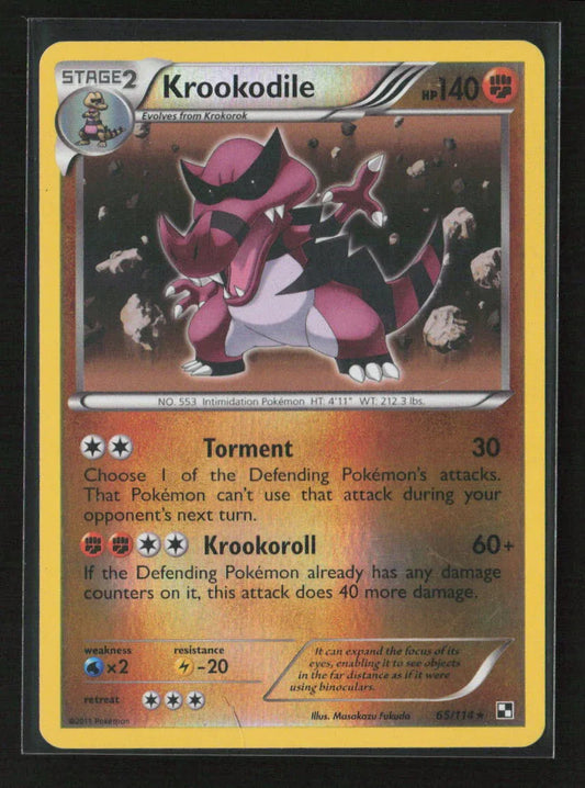 Krookodile Holo Rare Black and White 65/114 LP - Kang's Collectibles
