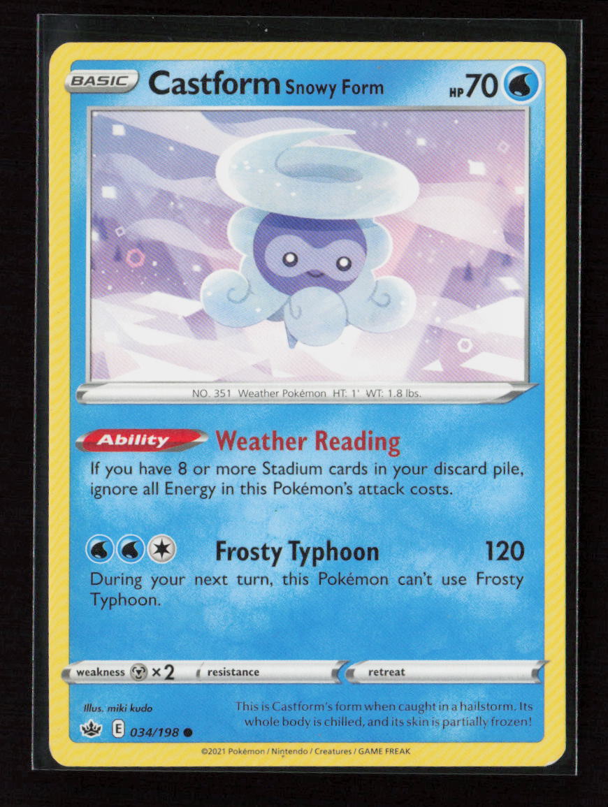 Castform Snowy Form Common SWSH06: Chilling Reign 034/198 LP