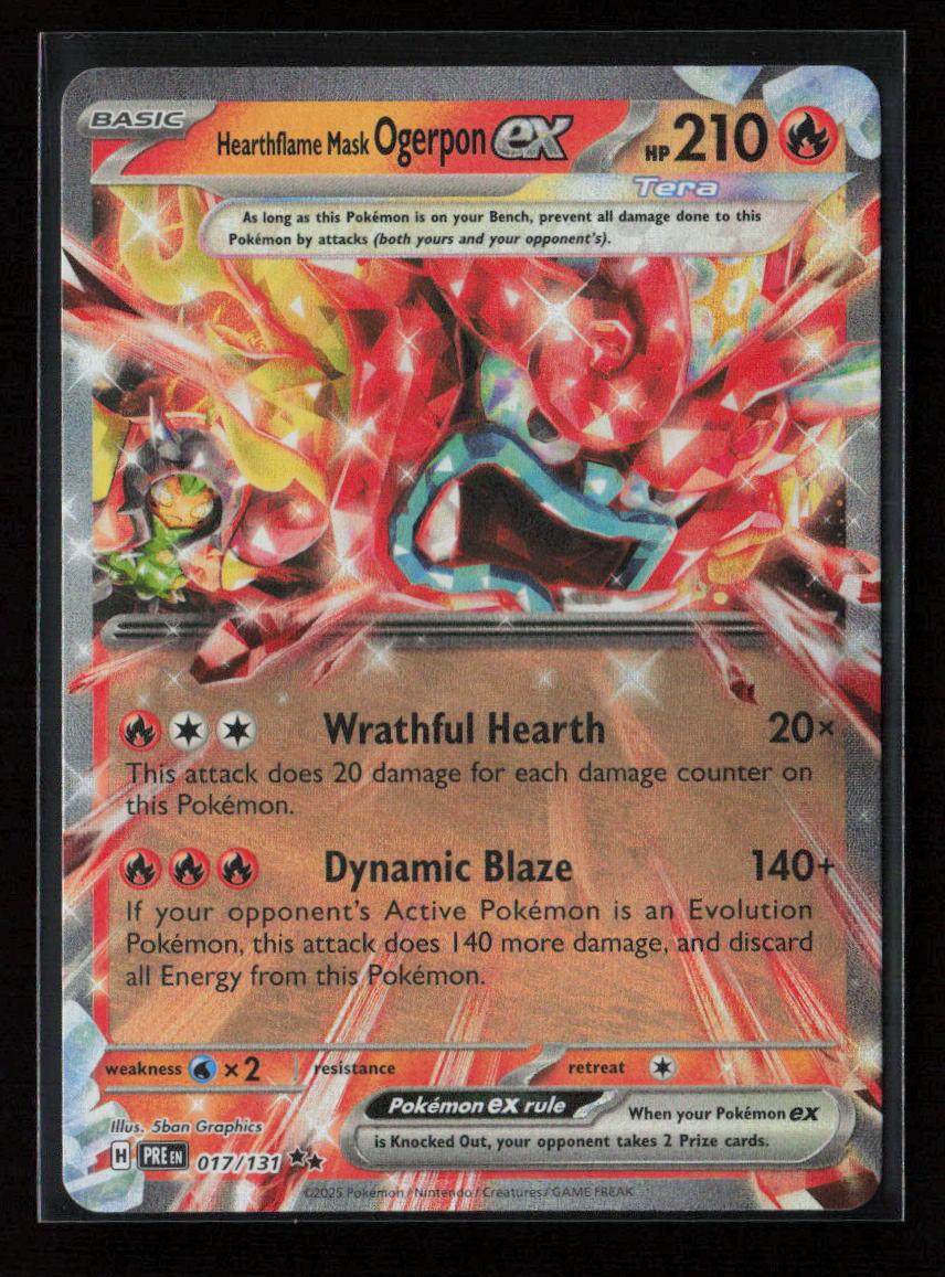 Hearthflame Mask Ogerpon ex Double Rare SV: Prismatic Evolutions 017/131 NM - Kang's Collectibles