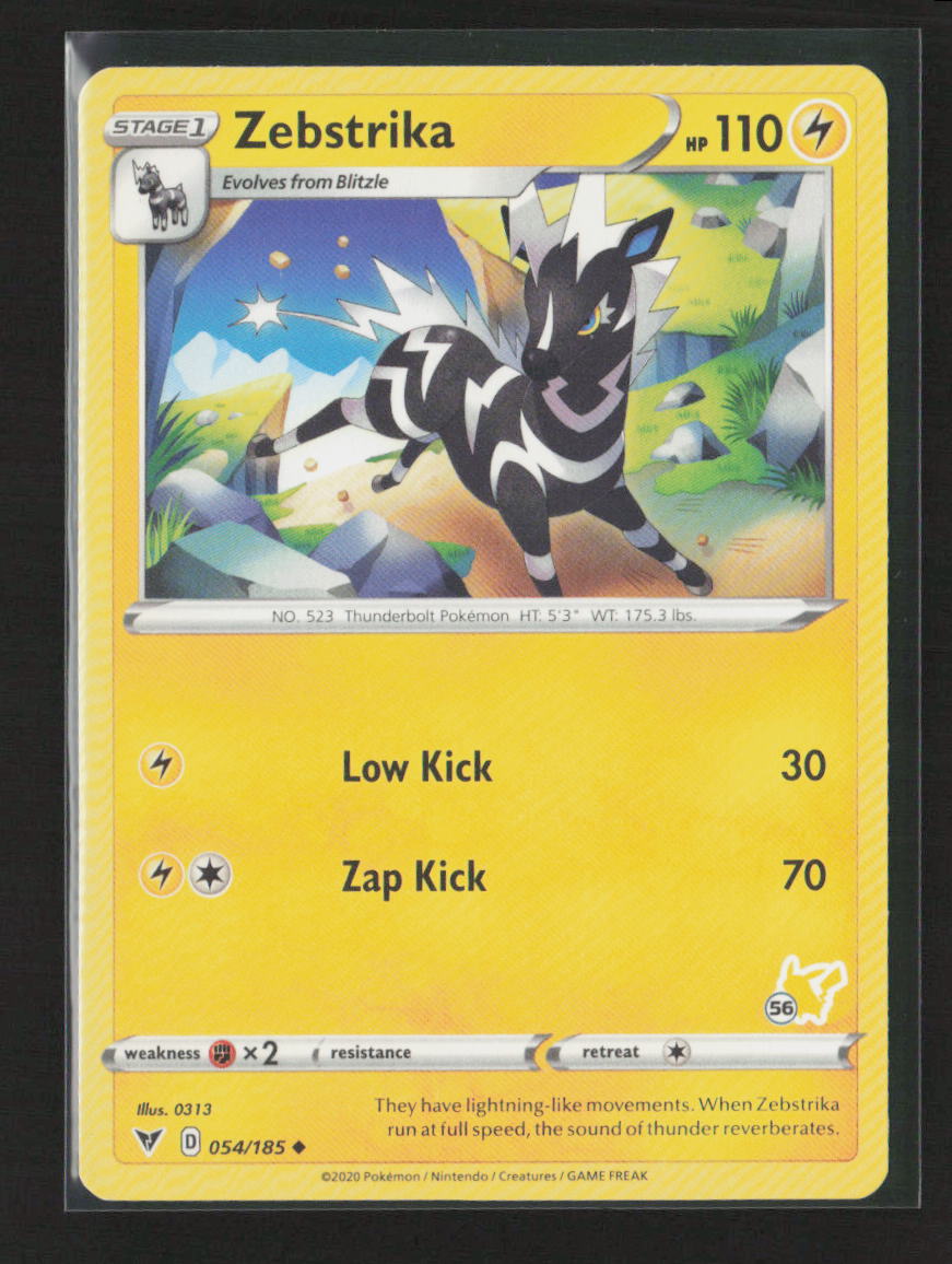 Zebstrika -  (#34 Pikachu Stamped) Promo Battle Academy 2022 054/185 LP