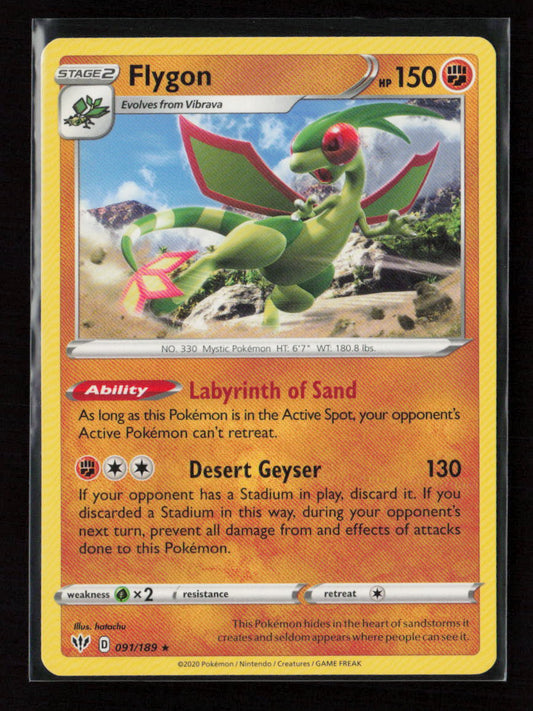 Flygon Rare SWSH03: Darkness Ablaze 091/189 LP