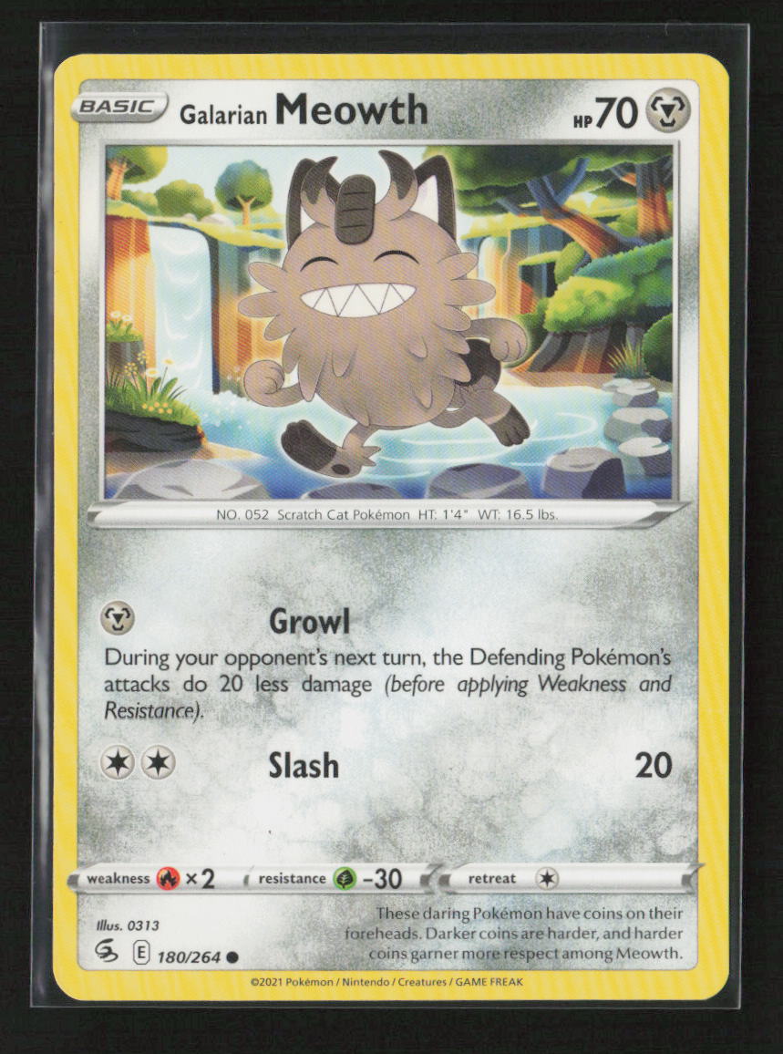 Galarian Meowth Common SWSH08: Fusion Strike 180/264 LP