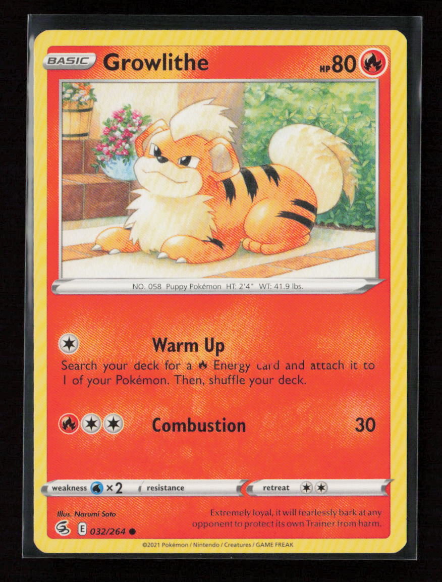 Growlithe Common SWSH08: Fusion Strike 032/264 LP