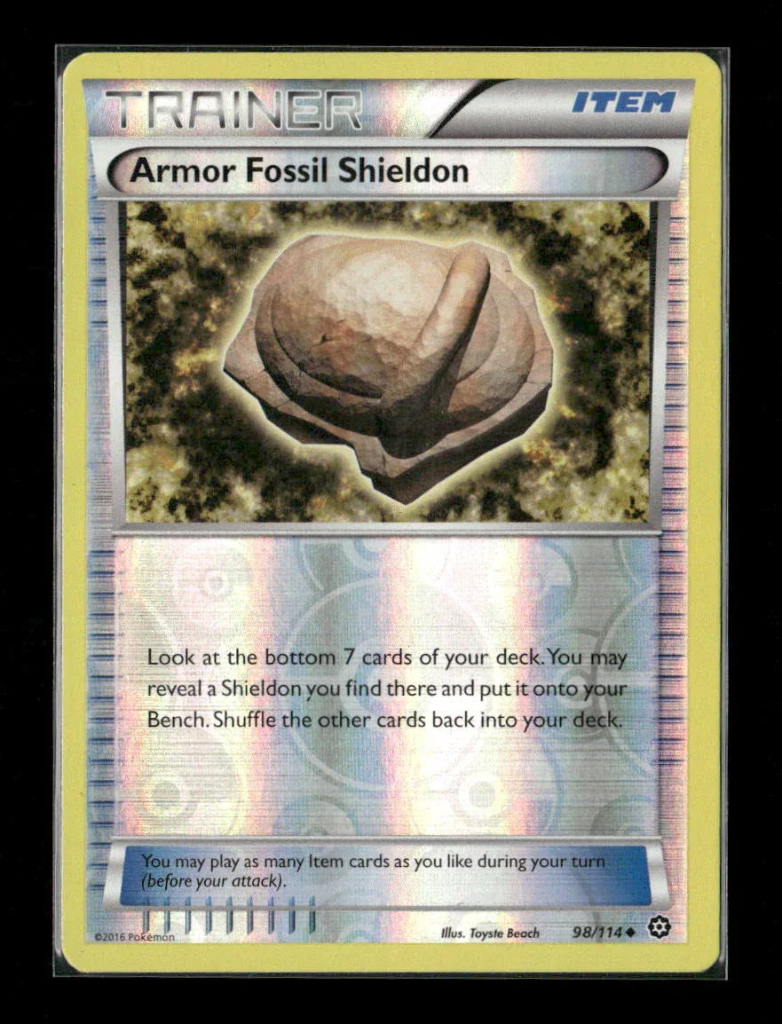 Armor Fossil Shieldon Uncommon XY - Steam Siege 98/114 LP - Kang's Collectibles