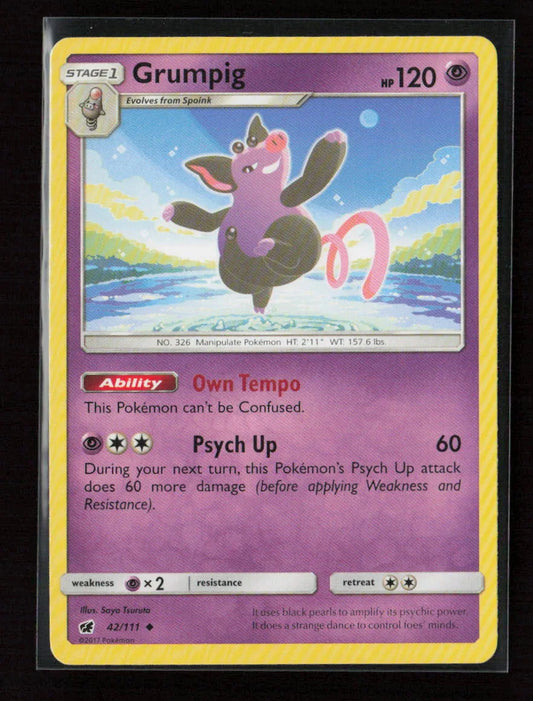 Grumpig Uncommon SM - Crimson Invasion 42/111 LP - Kang's Collectibles