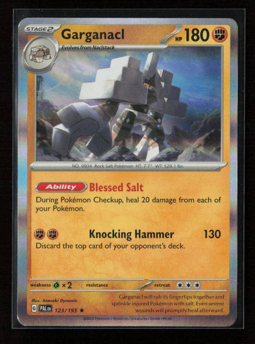 Garganacl Rare SV02: Paldea Evolved 123/193 NM - Kang's Collectibles