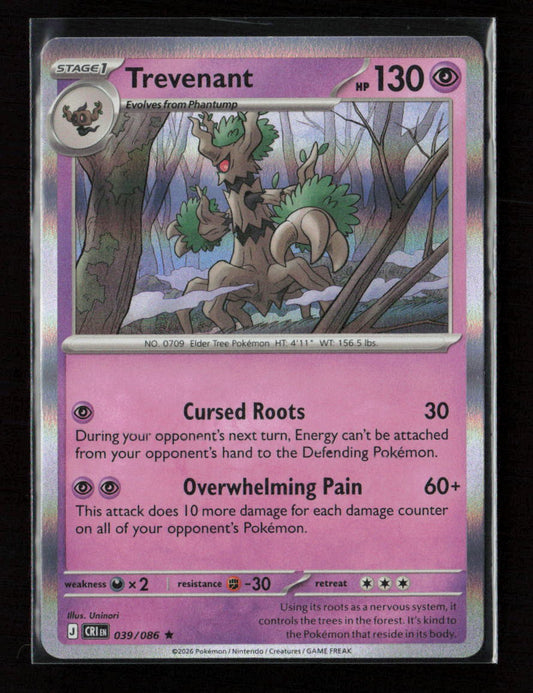 Trevenant Rare ME04: Chaos Rising 039/086 LP
