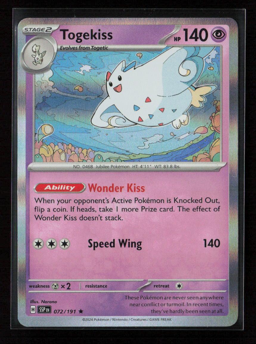 Togekiss Rare SV08: Surging Sparks 072/191 NM - Kang's Collectibles