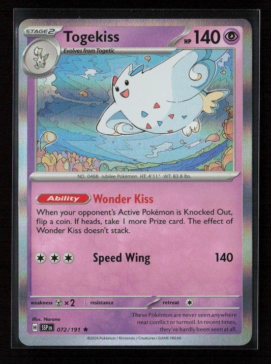 Togekiss Rare SV08: Surging Sparks 072/191 NM - Kang's Collectibles