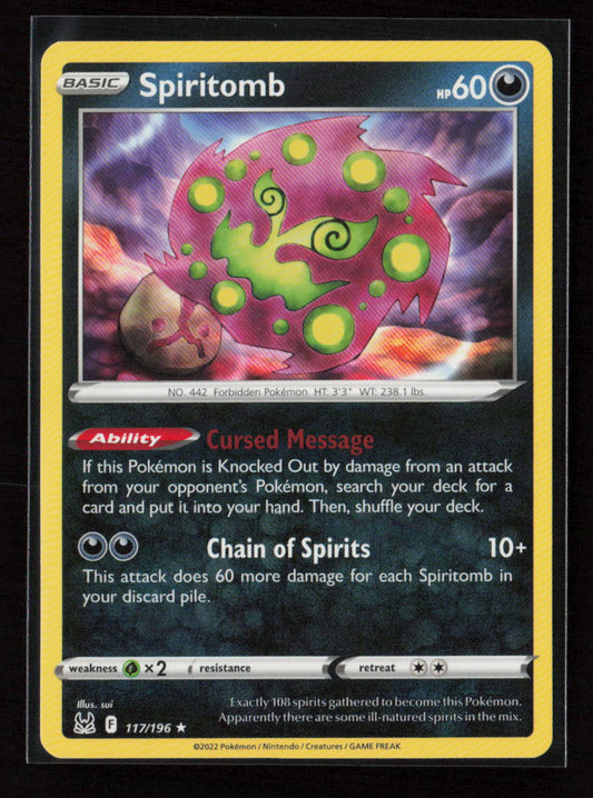 Spiritomb Rare SWSH11: Lost Origin 117/196 LP