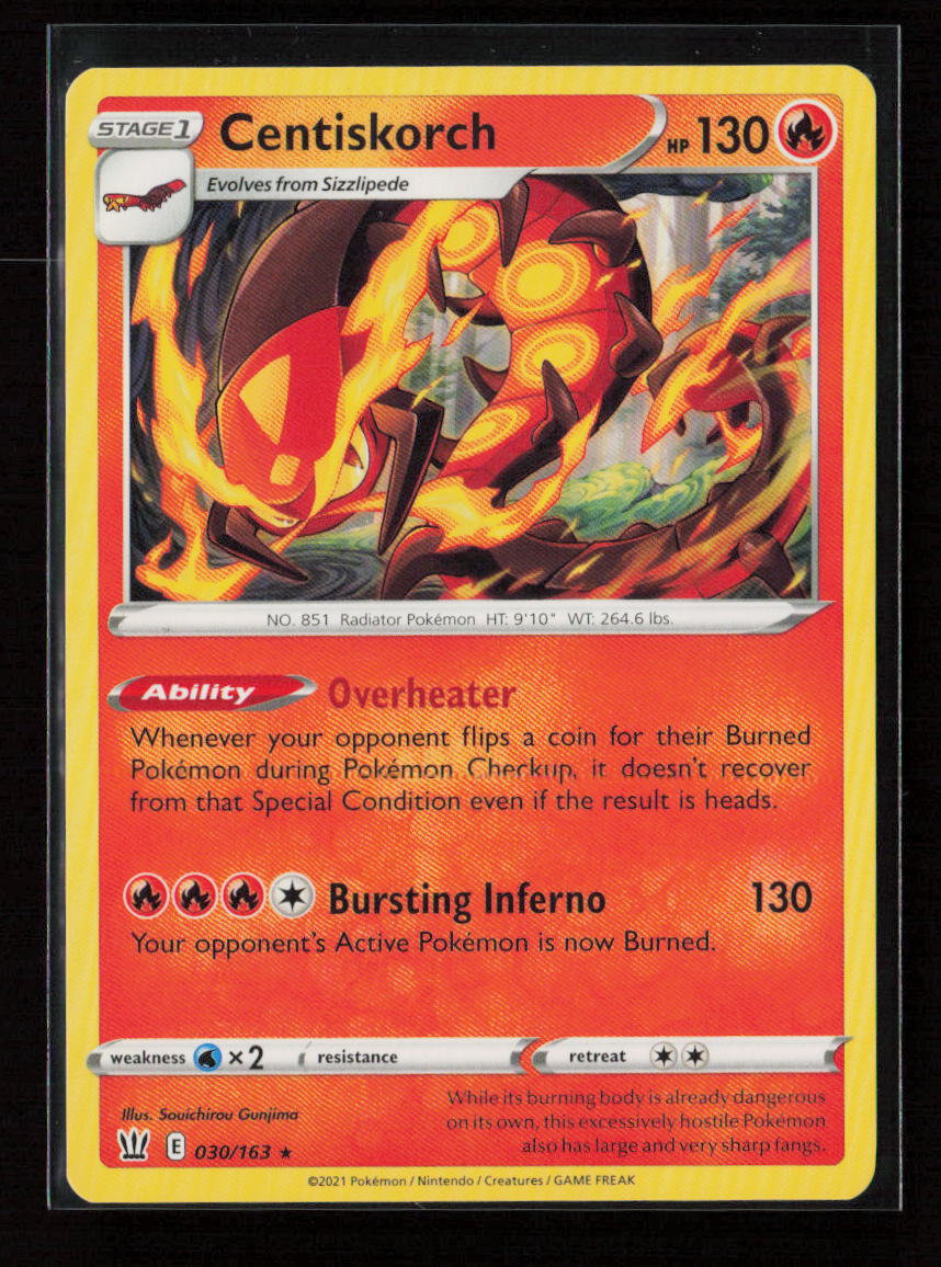 Centiskorch Rare SWSH05: Battle Styles 030/163 LP