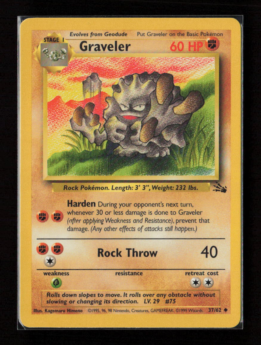 Graveler Uncommon Fossil 37/62 LP