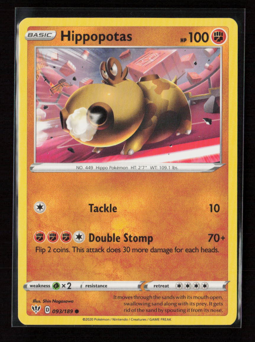 Hippopotas Common SWSH03: Darkness Ablaze 093/189 LP