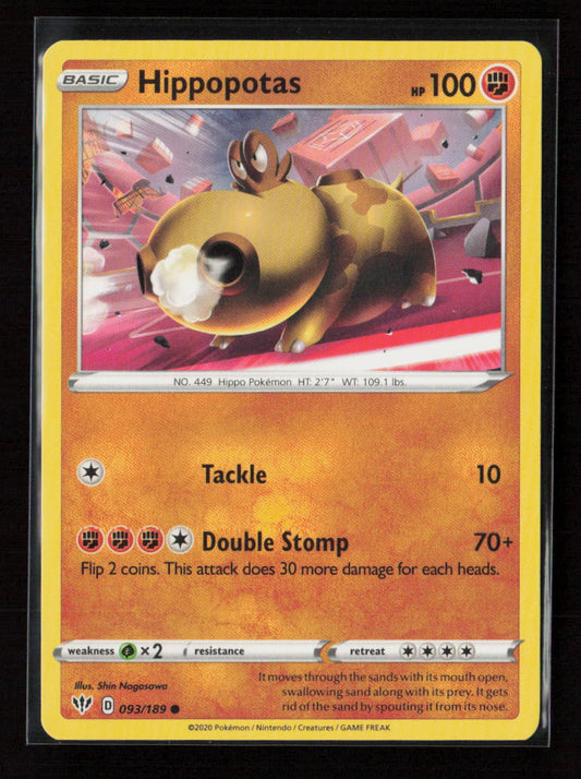 Hippopotas Common SWSH03: Darkness Ablaze 093/189 LP