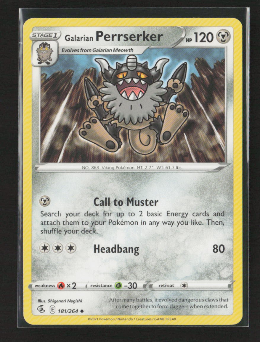 Galarian Perrserker Uncommon SWSH08: Fusion Strike 181/264 LP