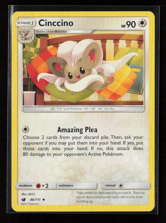 Cinccino Uncommon SM - Crimson Invasion 86/111 MP