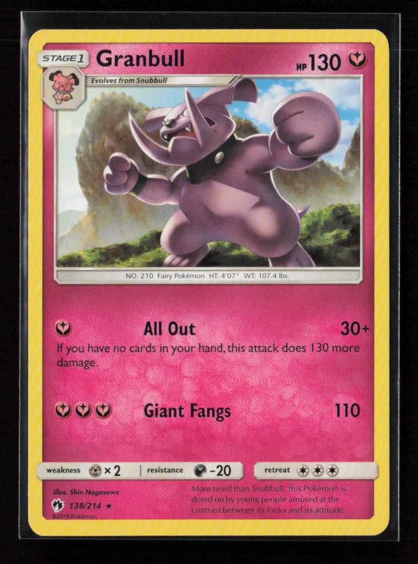 Granbull Rare SM - Lost Thunder 138/214 LP