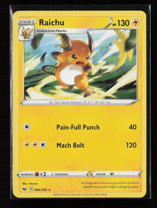 Raichu Rare SWSH01: Sword & Shield Base Set 066/202 LP