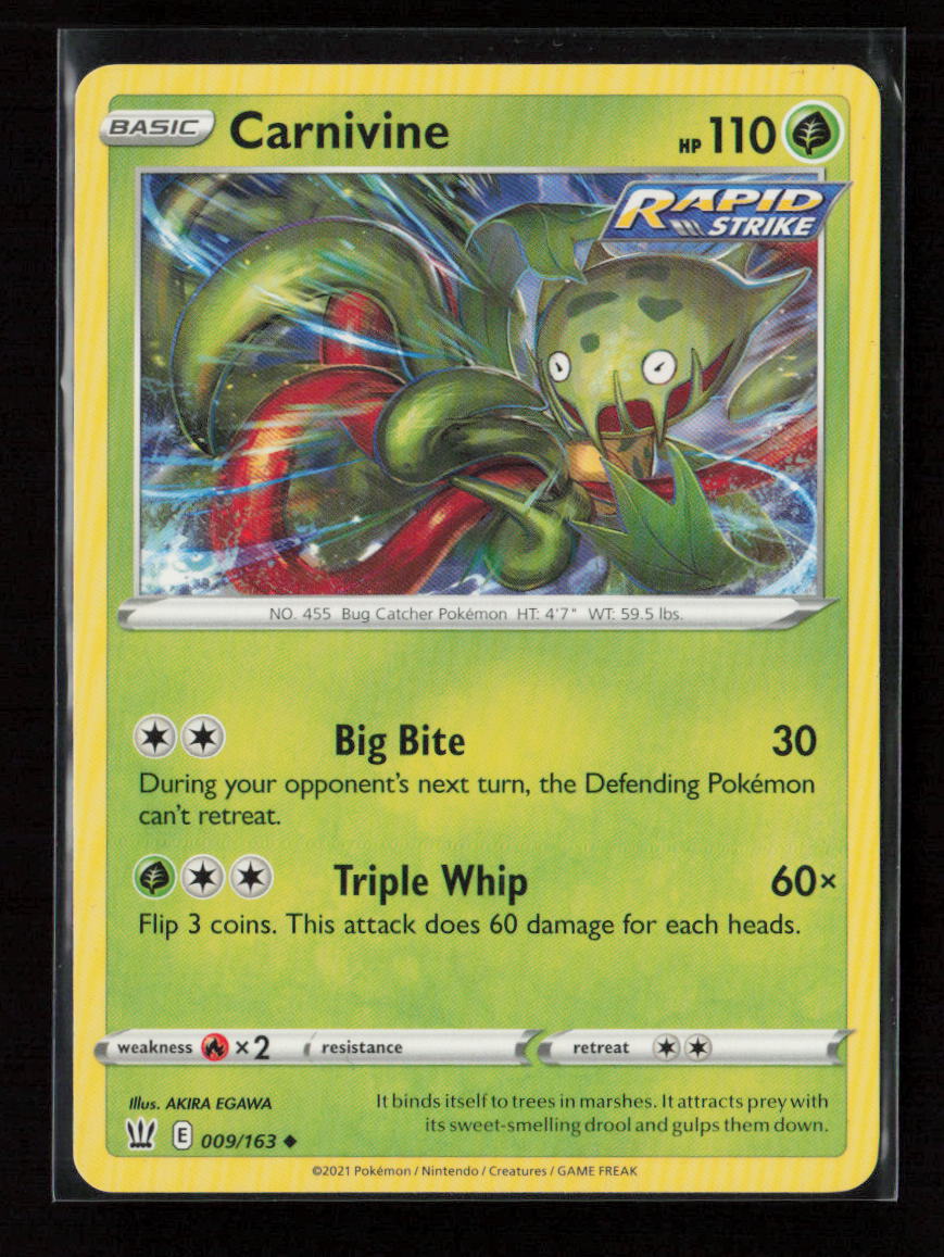 Carnivine Uncommon SWSH05: Battle Styles 009/163 LP