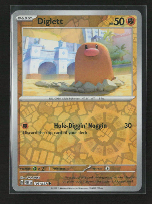 Diglett Common SV03: Obsidian Flames 103/197 NM - Kang's Collectibles