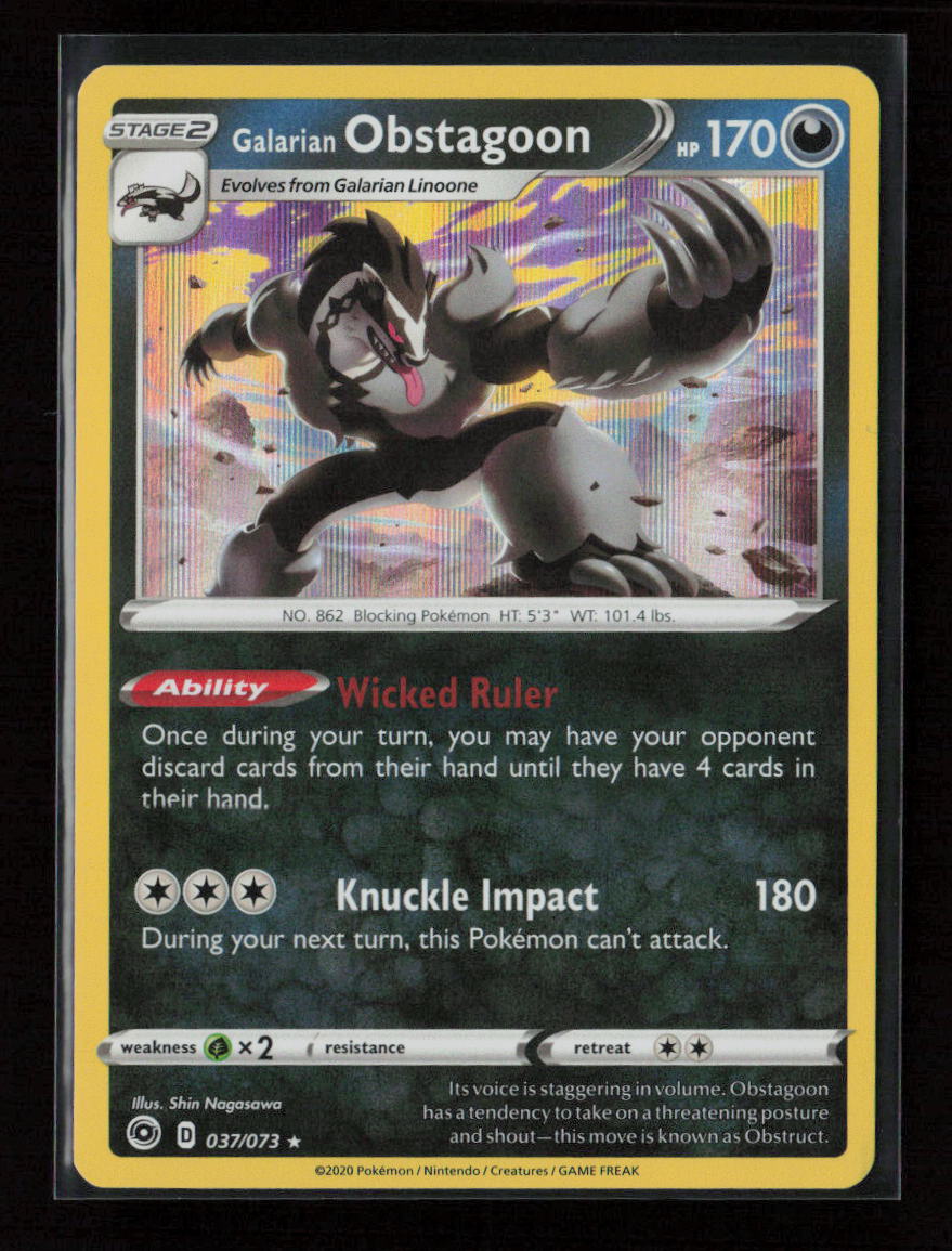 Galarian Obstagoon Holo Rare Champion's Path 37/73 NM