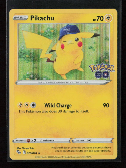 Pikachu (28) Holo Rare Pokemon GO 028/078 NM
