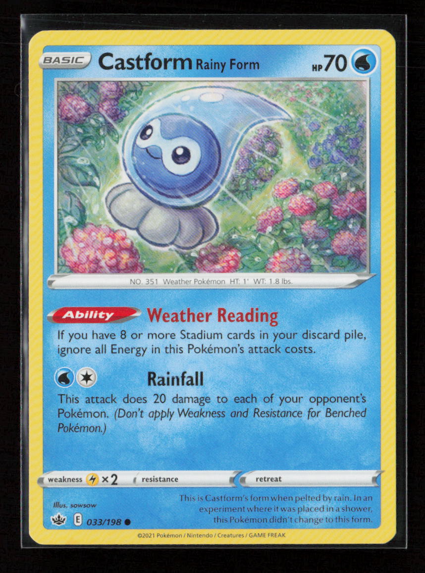 Castform Rainy Form Common SWSH06: Chilling Reign 033/198 LP