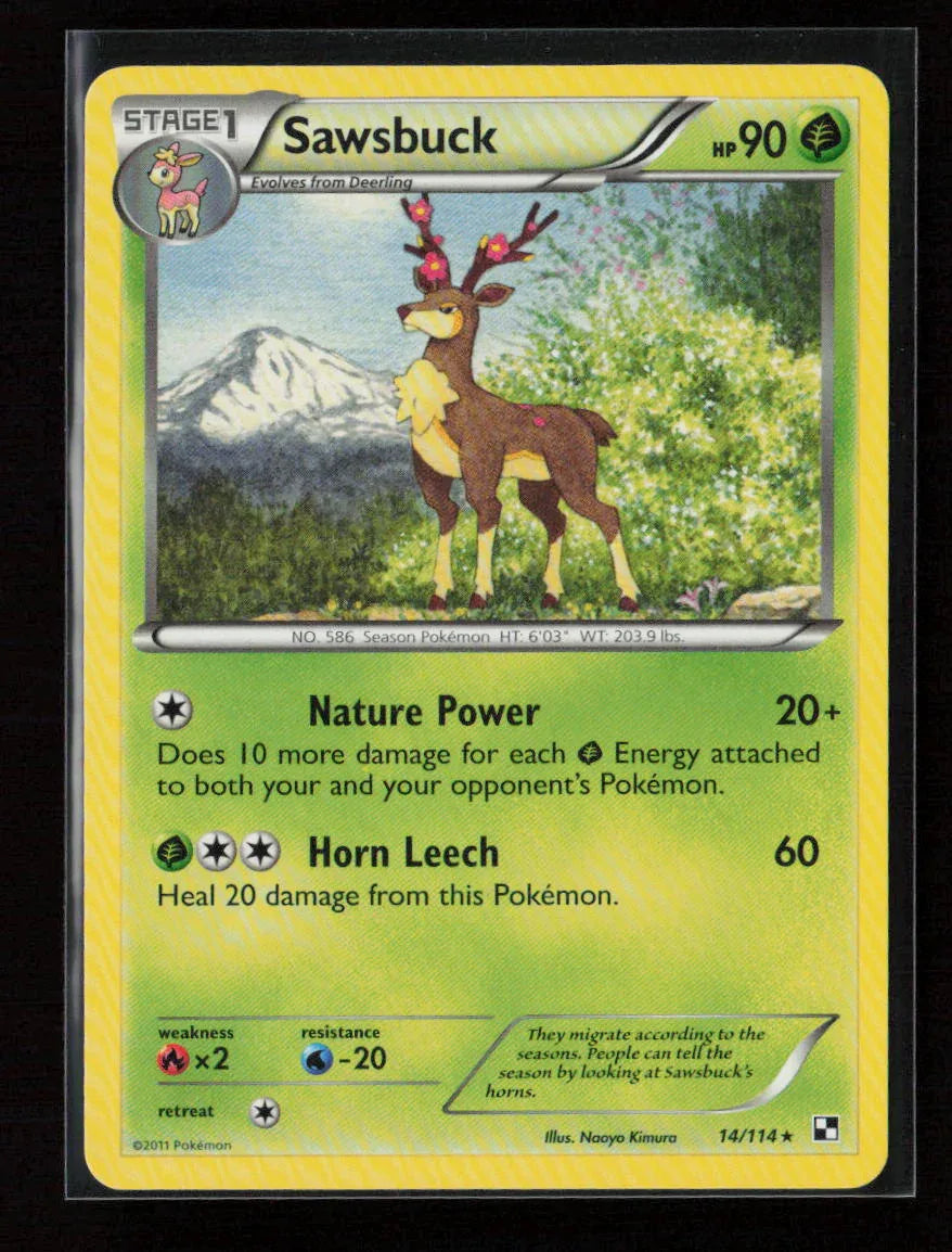 Sawsbuck Rare Black and White 14/114 NM - Kang's Collectibles