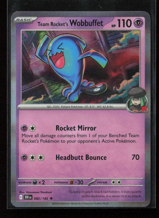 Team Rocket's Wobbuffet Rare SV10: Destined Rivals 082/182 NM - Kang's Collectibles