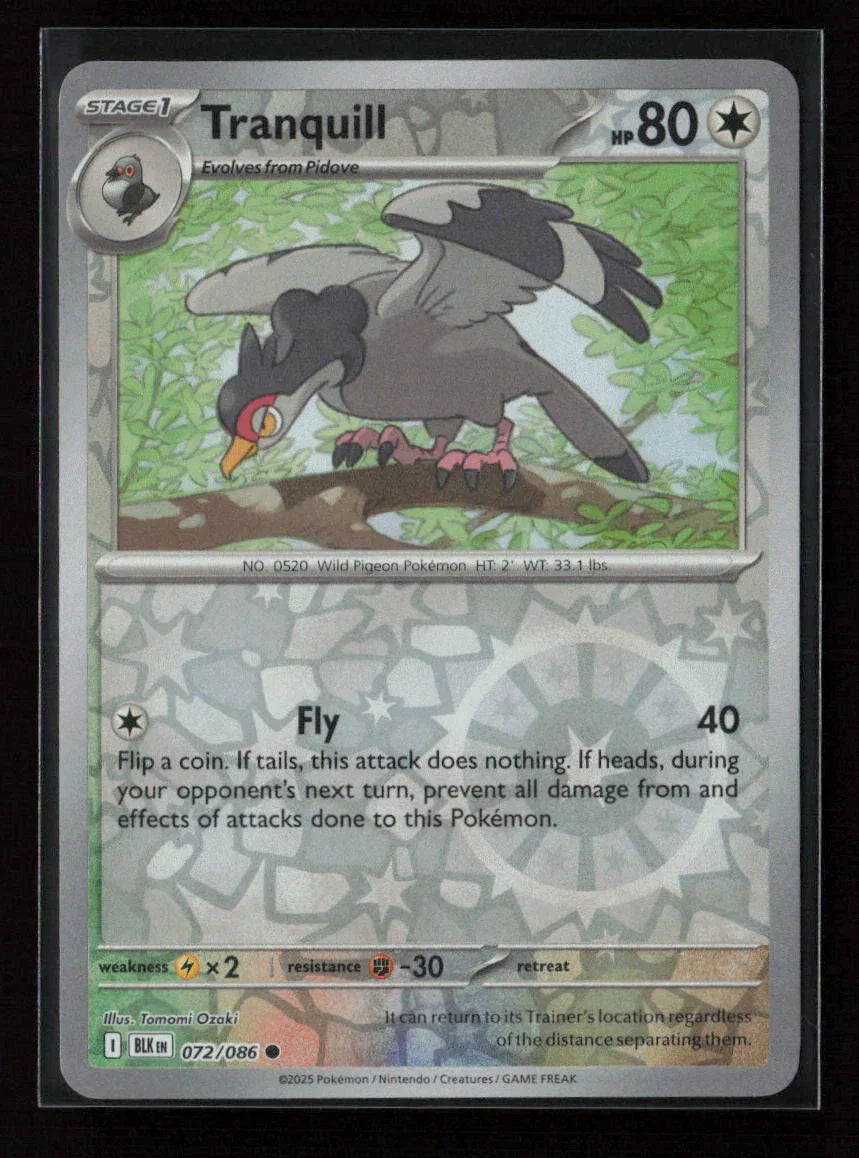 Tranquill Common SV: Black Bolt 072/086 NM - Kang's Collectibles