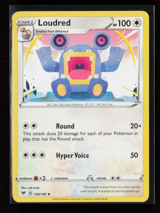 Loudred Uncommon SWSH04: Vivid Voltage 136/185 LP
