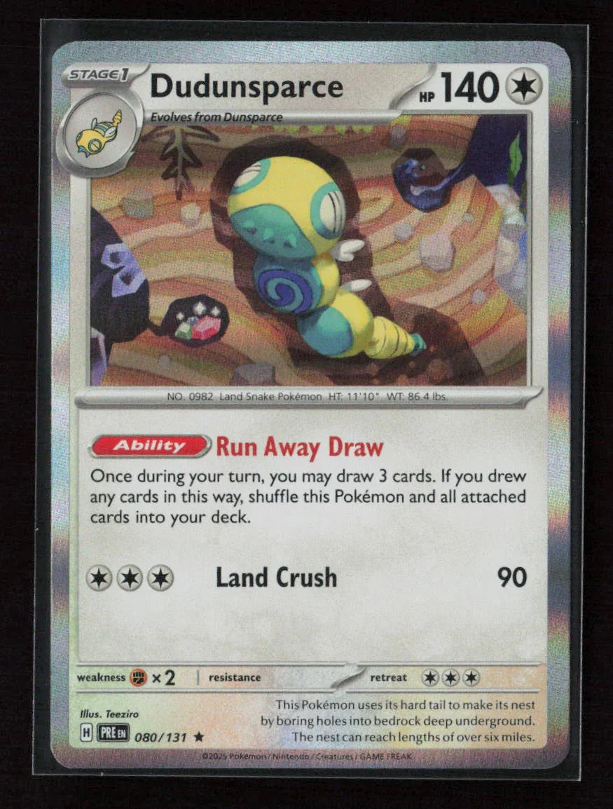 Dudunsparce Rare SV: Prismatic Evolutions 080/131 NM - Kang's Collectibles