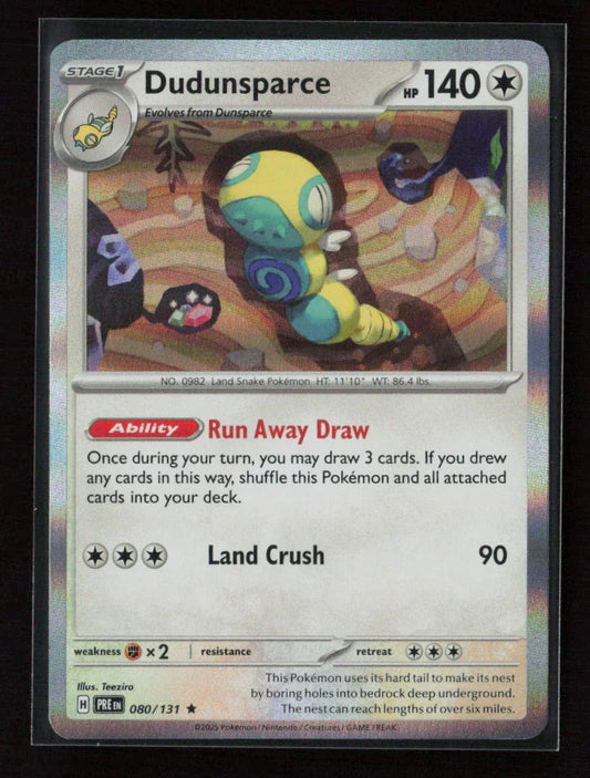 Dudunsparce Rare SV: Prismatic Evolutions 080/131 NM - Kang's Collectibles