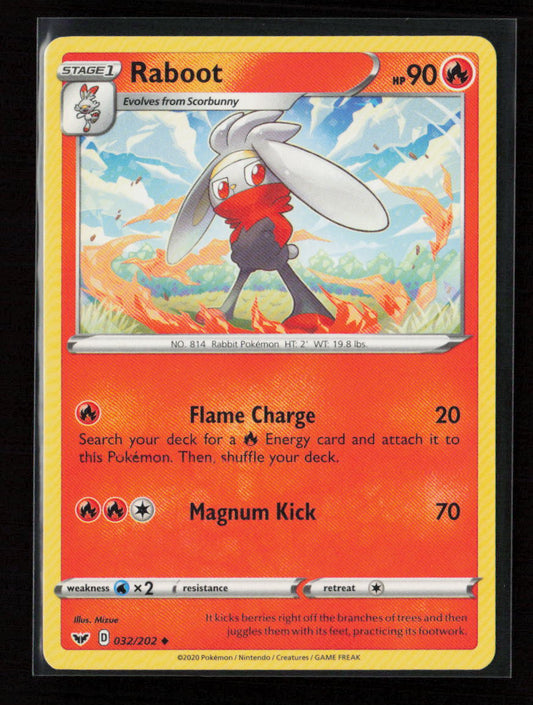 Raboot (032) Uncommon SWSH01: Sword & Shield Base Set 032/202 LP