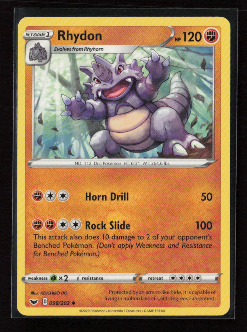 Rhydon Uncommon SWSH01: Sword & Shield Base Set 098/202 LP