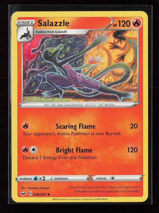 Salazzle Uncommon SWSH01: Sword & Shield Base Set 028/202 LP