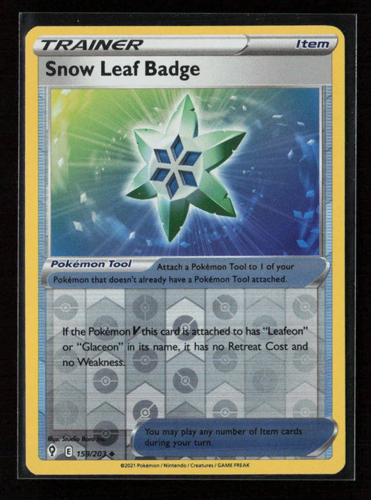 Snow Leaf Badge Uncommon SWSH07: Evolving Skies 159/203 LP - Kang's Collectibles