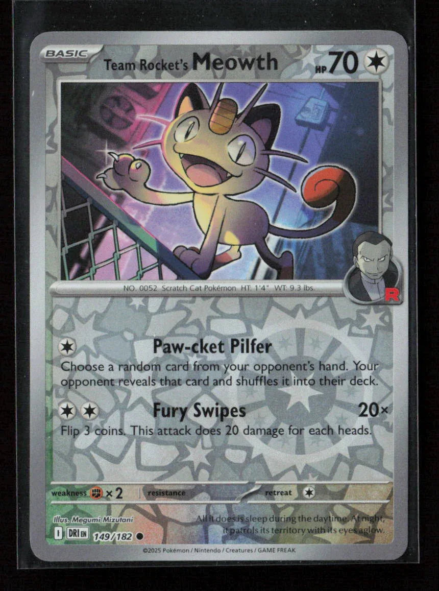 Team Rocket's Meowth Common SV10: Destined Rivals 149/182 NM - Kang's Collectibles
