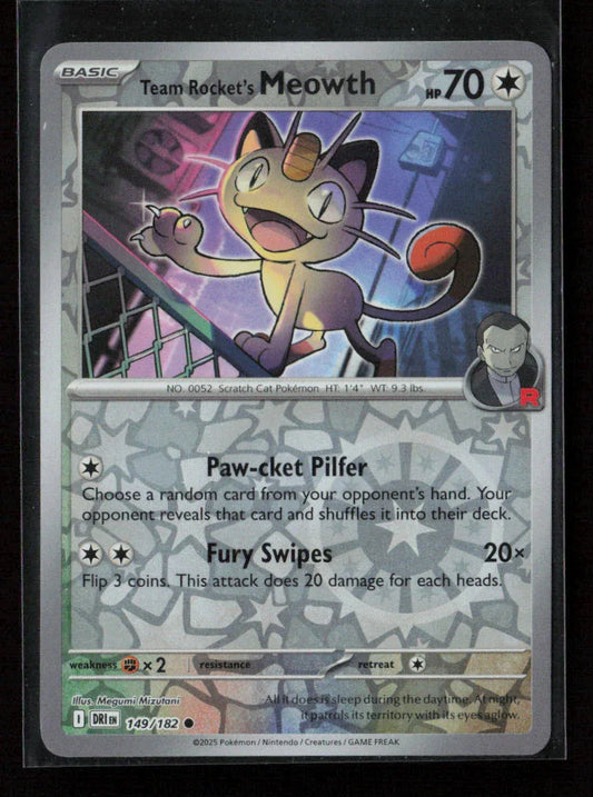 Team Rocket's Meowth Common SV10: Destined Rivals 149/182 NM - Kang's Collectibles