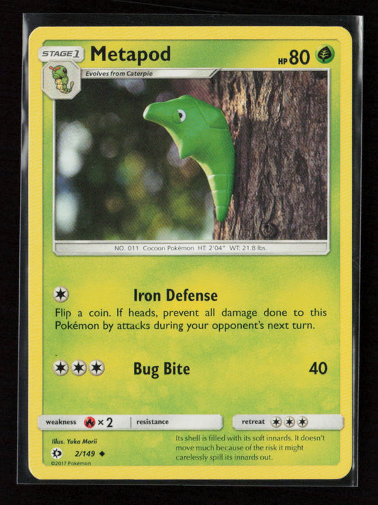 Metapod Uncommon SM Base Set 2/149 LP