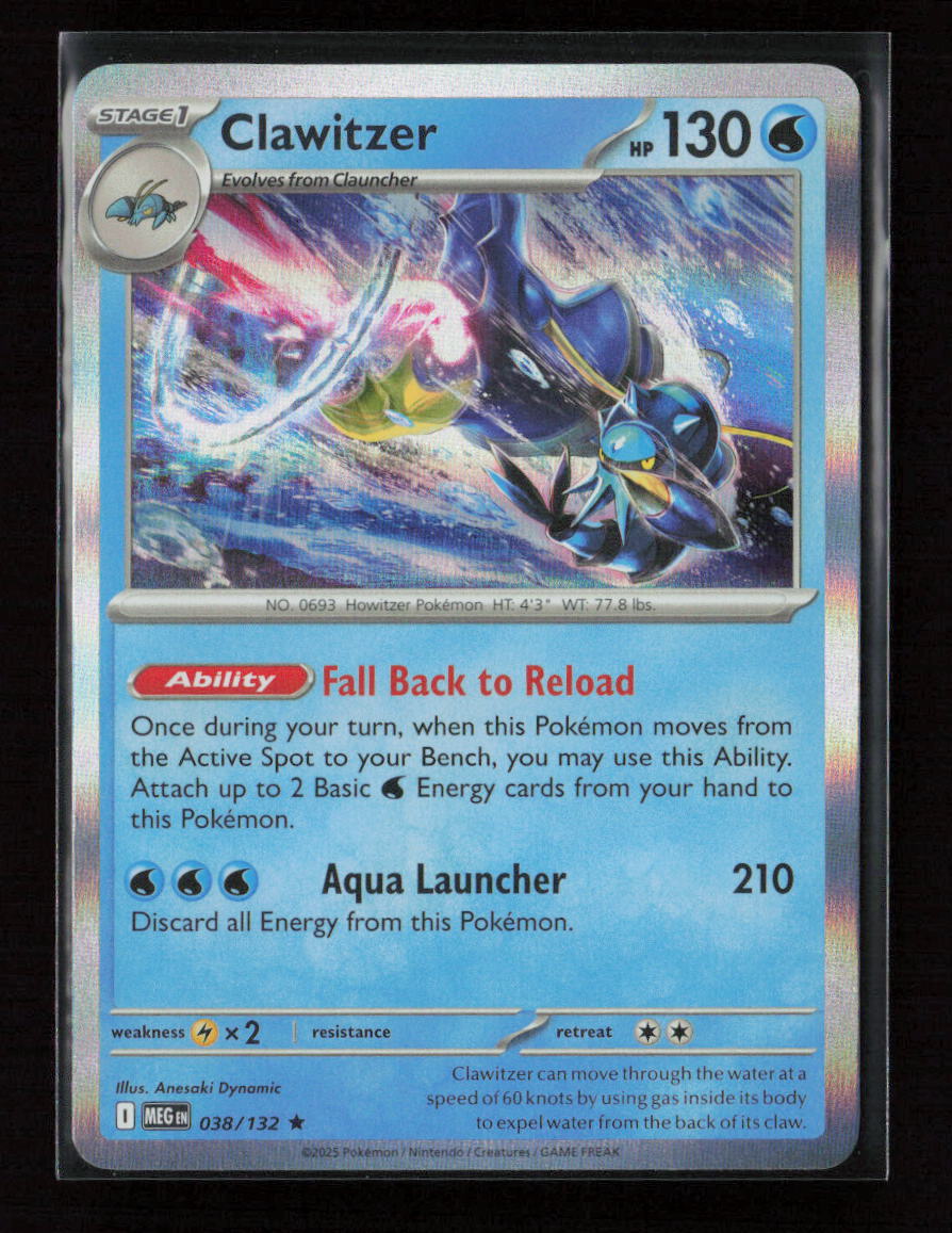 Clawitzer - Rare ME01: Mega Evolution 038/132 NM