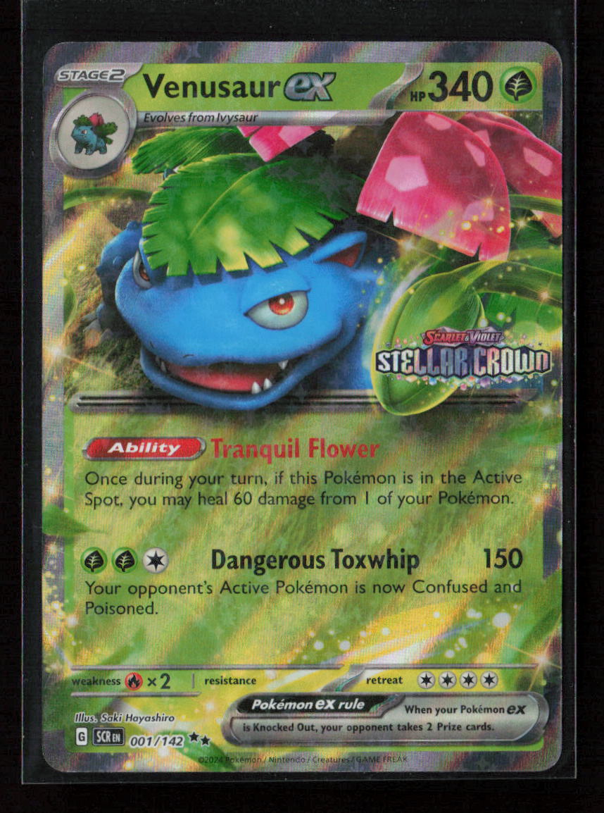 Venusaur ex (Stellar Crown Stamp) Double Rare Miscellaneous Cards & Products 001/142 NM