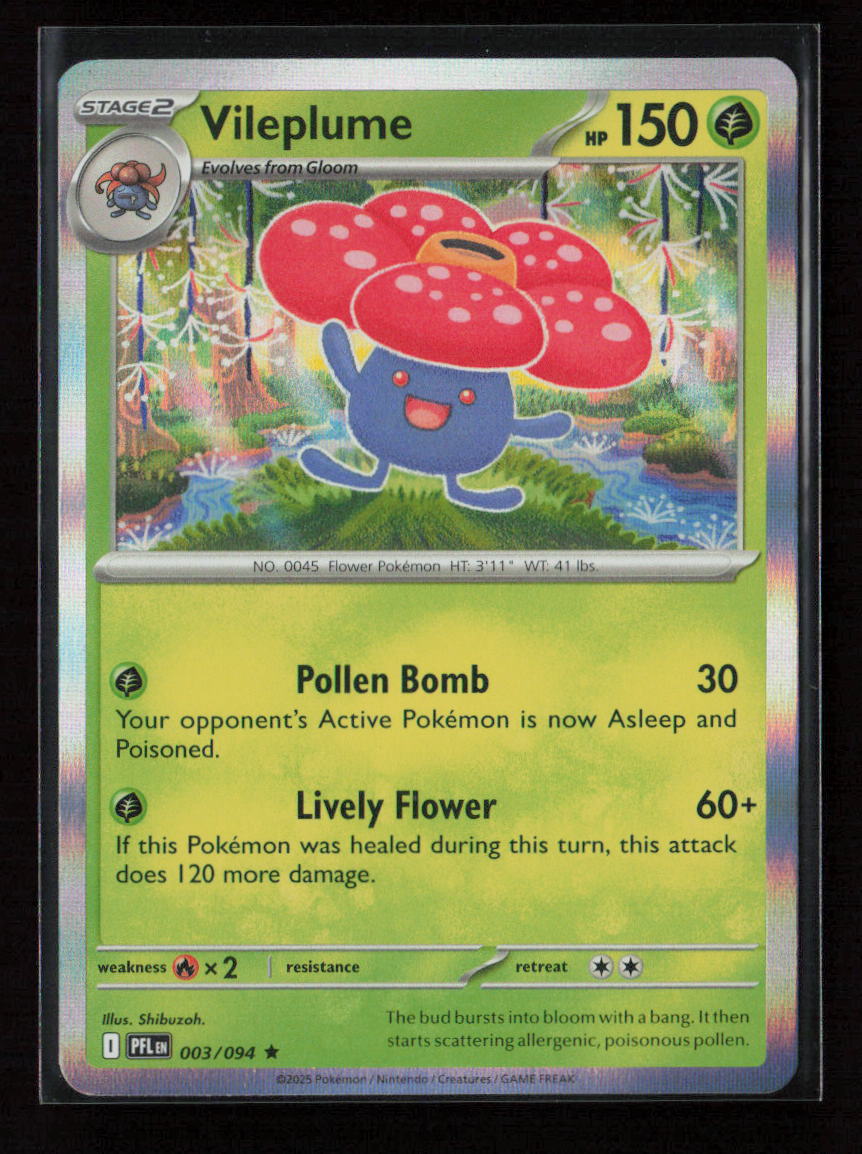 Vileplume Rare ME02: Phantasmal Flames 003/094 NM
